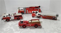 4 Collectible Toy Fire Trucks.