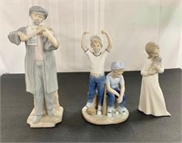 3 Lladro Style Porcelain Figurines