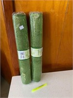 2 NEW ROLLS GREEN CHRISTMAS MESH