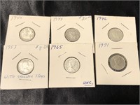 1940’s through 70s Canadian 10 cents