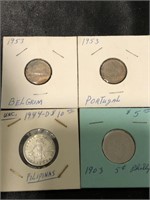 Belgium, Portugal, Philippines coins