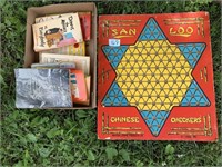Misc. Books and Chinese Checkers Board