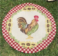 36" Round Rooster Rug
