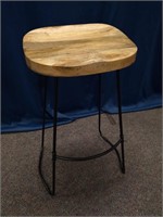 New Wood Seat & Metal Frame Bar Stool