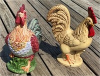 2 - Ceramic Roosters