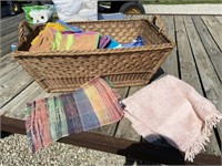 Decorative Basket w/ Towels & Rugs