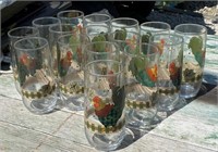 17 - Rooster Water Glasses