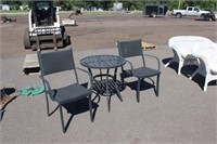 (2) Metal Patio Chairs & Table
