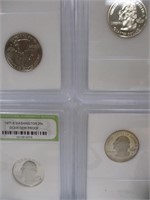 4 slabbed proof uncirculated US Quarters