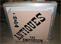 DOUBLE-SIDED PLASTIC ANTIQUES MARQUEE SIGN