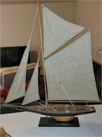 Model sailboat schooner. 30" long 35" tall