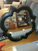 Decorative framed mirror. 30" dia