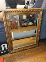 Decorative Gold Framed Mirror.  20" x 24"