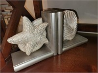 Chalk and resin seashell bookends