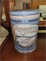 Mermaid brand oysters can. Metal. Reproduction