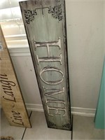 Home. Wood sign.  7" x 30"