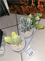 Potted faux Cactus Table decor. 10"
