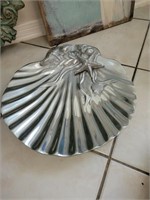 Beautiful aluminum 3-D shell platter. 15" dia