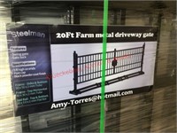 20' Farm Metal Driveway Gate