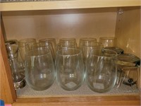 Lot assorted drinking glasses