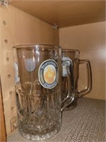 Two Heavy glass Oktoberfest mugs