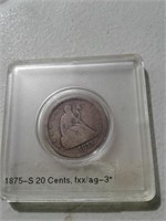 1875 SEATED LIBERTY 20 CENT PIECE