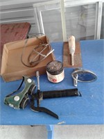 WELDING GOOGLES GREASE GUN AND OTHER