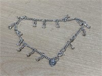 Bracelet / Anklet 9 1/2 inches 925 Silver 'Bugs