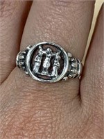 Ring Size 8 3/4 925 Silver with Hallmarks