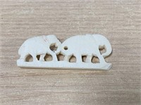 Carved Elephant Brooch (Ivory / Bone)
