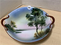 HP round double handled noritake dish, 7.5 inches