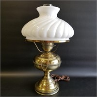 Electrified Brass Oil Lamp 20" Tall