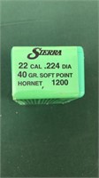 Sierra 22cal Hornet 40gr SP 100 Count