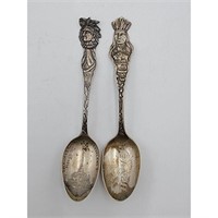 2 Sterling Silver Spoons Native American Souvenir