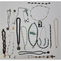 Large Lot Of Sterling Silver And Turquoise Jewelr