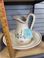 VINTAGE PITCHER AND BASIN / CRACKS AND CHIPS /AS