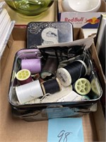 SEWING NOTIONS IN VINTAGE TIN