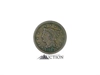 1847 Large Cent Liberty Braided Hair One Cent