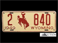 1949 Wyoming WY License Plate