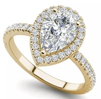 3.20 Cts Pear Cut Halo Engagement Ring 1 / 6