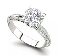 3.35 Cts Round Cut Diamond Engagement Ring