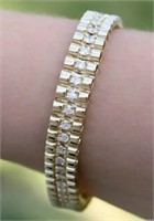 14 Kt Yellow Gold 5.57 Cts Diamond Rolex Bracelet