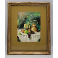 Signed  Still Life Watercolor Painting