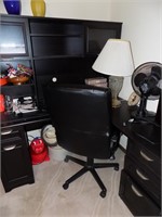 Black desk and chair