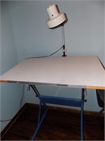 Drawing table and lamp