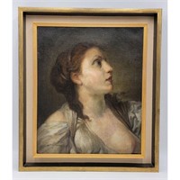 Oil On Canvas Portrait Of A Woman