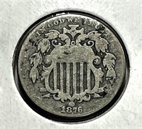 1876 Shield Nickel Better Date CG $150