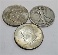 1964d-1936s(Better)-1957d(Better) Half Dollars