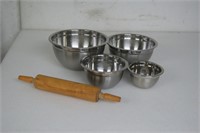 Mixing Bowls and Rolling Pin