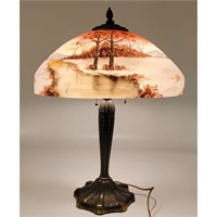 Lamp, Pittsburgh Reversed Painted Table Lamp